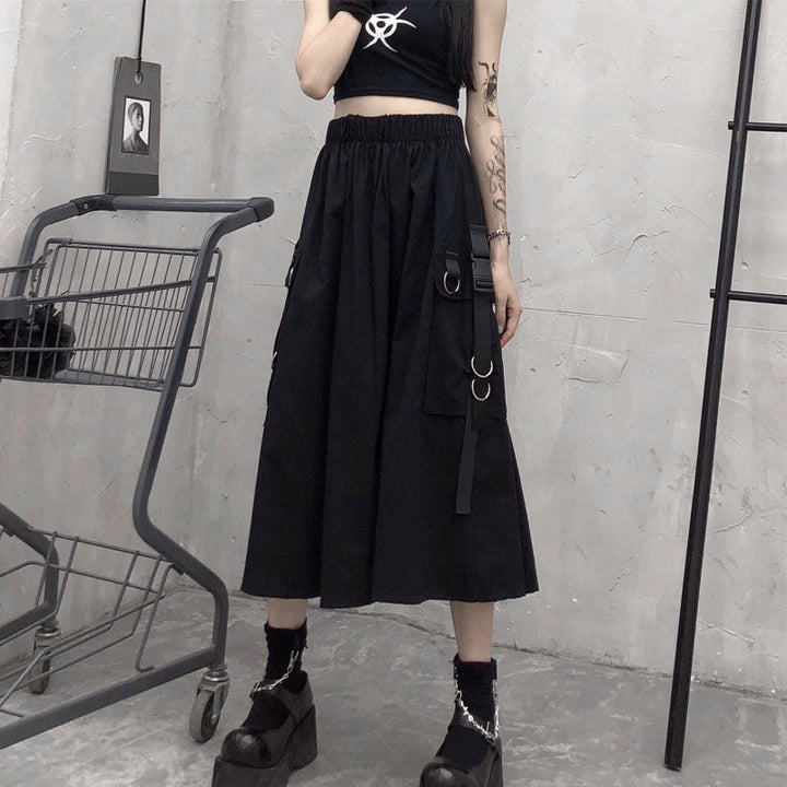 High Waist Cargo Skirt Dark Tiger