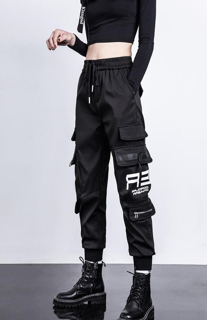 Hip Hop Cargo Techwear Pants Dark Tiger