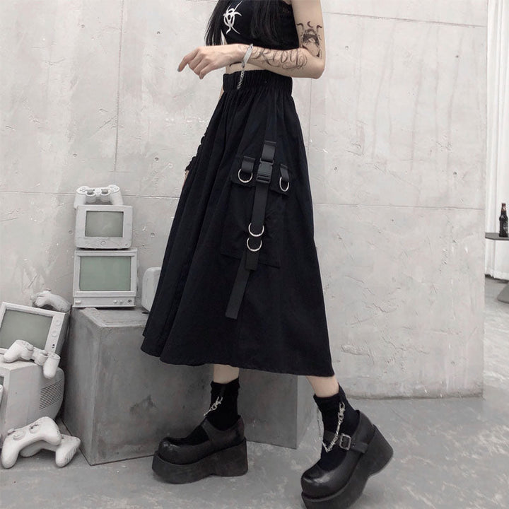 High Waist Cargo Skirt Dark Tiger