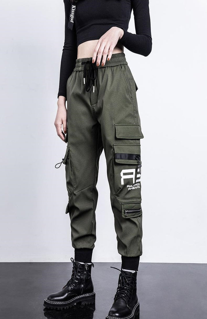 Hip Hop Cargo Techwear Pants Dark Tiger