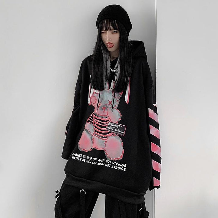 Gothic Anime Punk Hoodie Dark Tiger