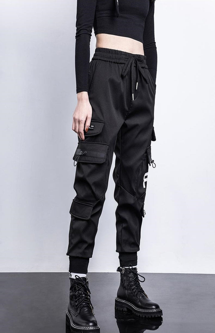 Hip Hop Cargo Techwear Pants Dark Tiger