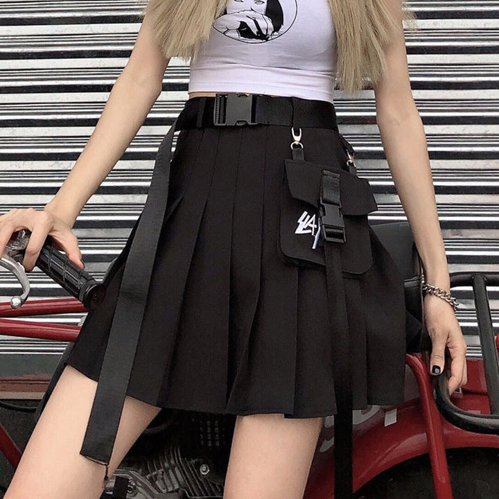 Y2k Darkwear Black Skirt Dark Tiger