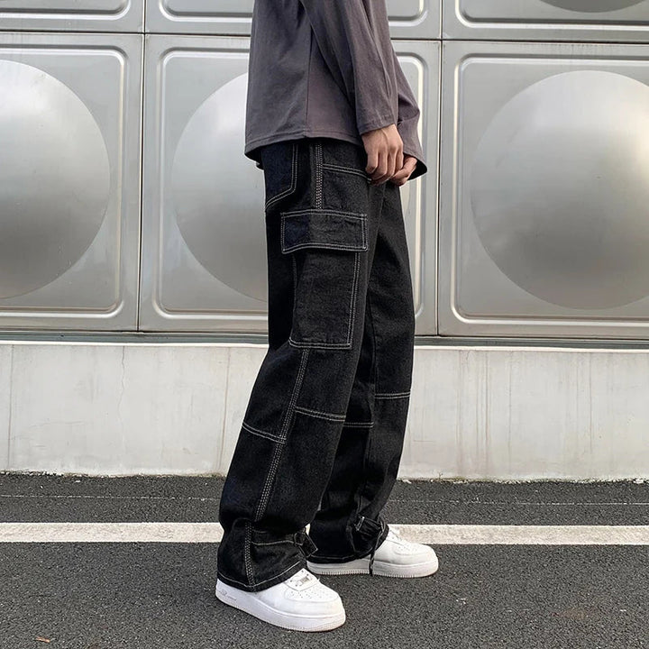 Streetwear Wide Jeans Dark Tiger