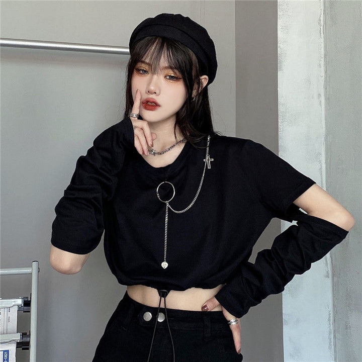 Darkwear Removable Sleeve T-shirt with Chain Dark Tiger