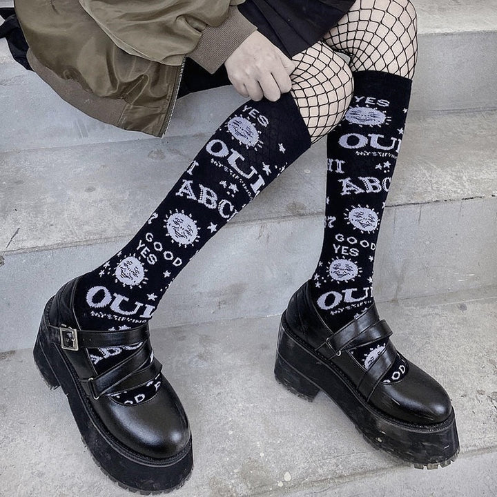 Y2k Dark Magic Knee Socks Dark Tiger