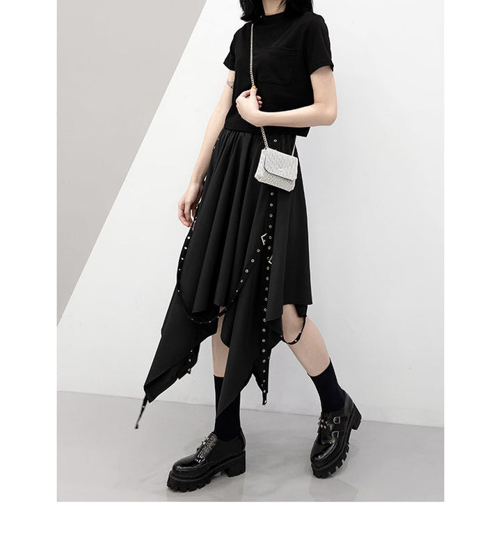 Gothic Weave Irregular Skirt Dark Tiger