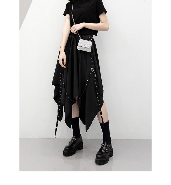 Gothic Weave Irregular Skirt Dark Tiger