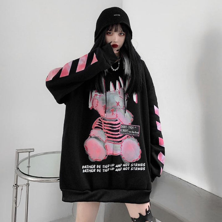 Gothic Anime Punk Hoodie Dark Tiger