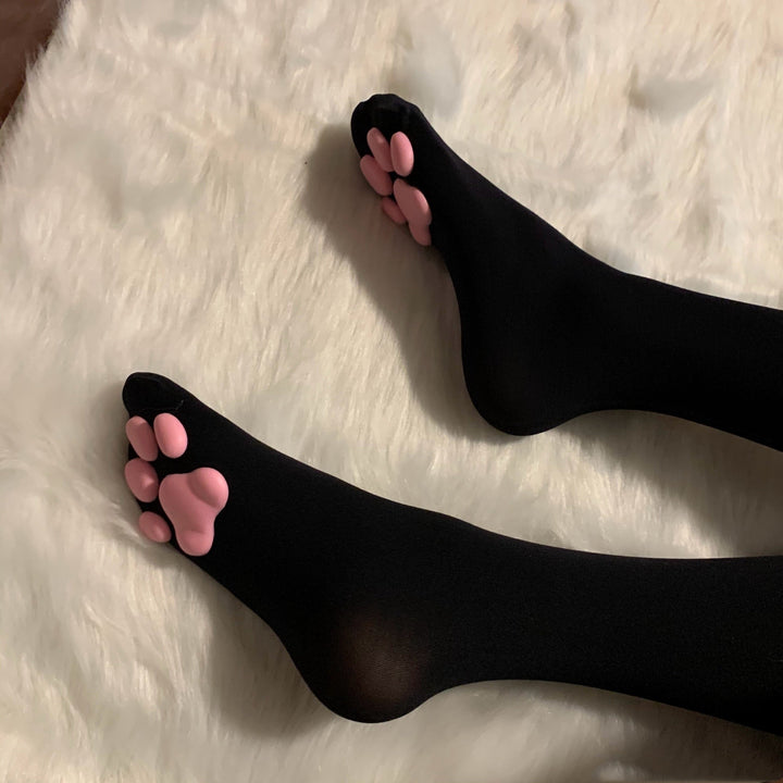 Cute Cat Paw Stockings Dark Tiger