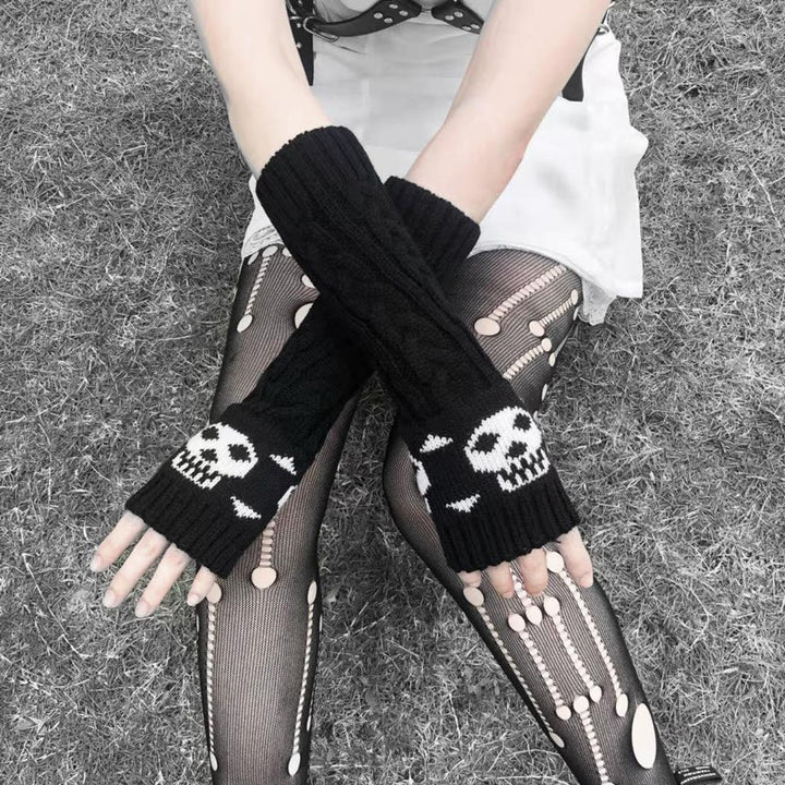 Harajuku Skull Arm Warmers Dark Tiger