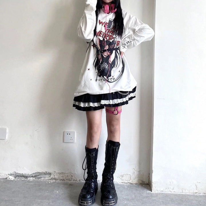 Japanese Gothic Style Skirt Dark Tiger