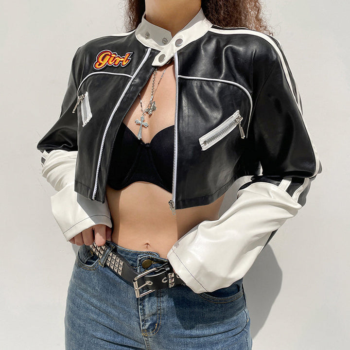 Cropped Punk Style Jacket Dark Tiger