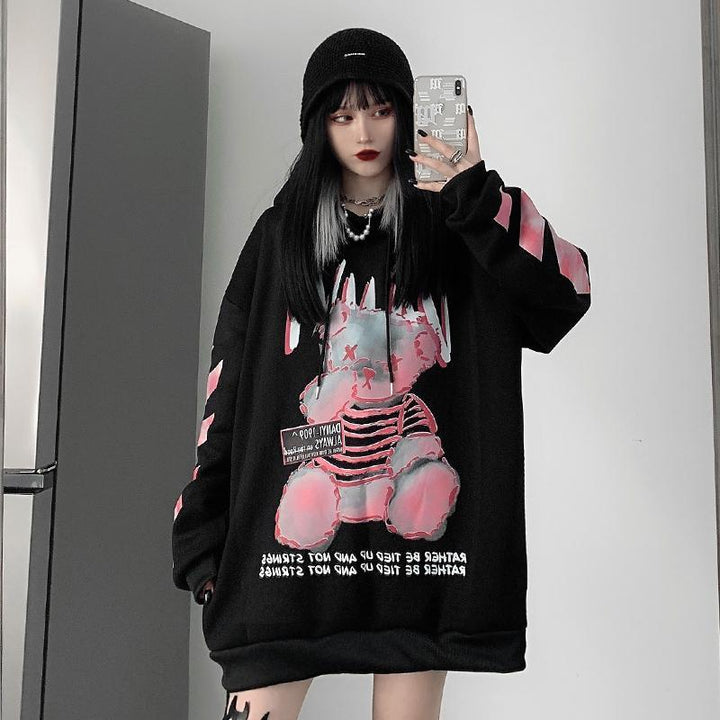 Gothic Anime Punk Hoodie Dark Tiger