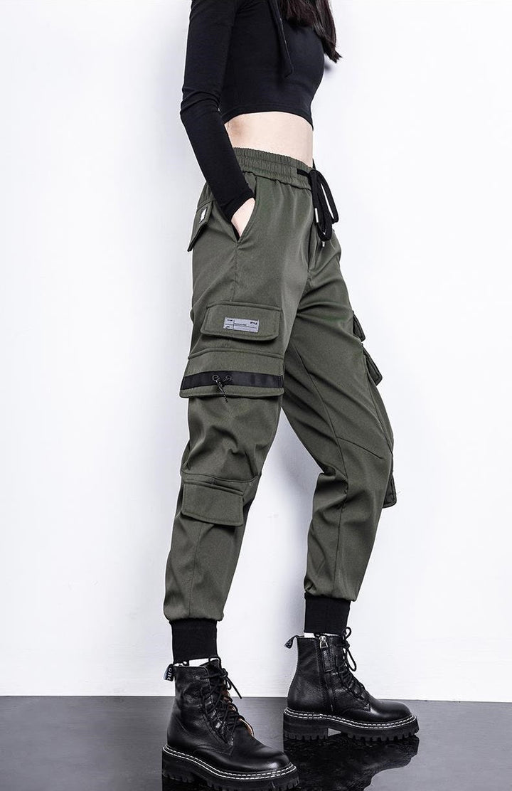 Hip Hop Cargo Techwear Pants Dark Tiger