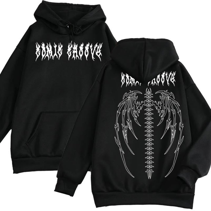 Oversized Gothic Hoodie Dark Tiger