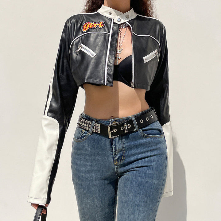 Cropped Punk Style Jacket Dark Tiger