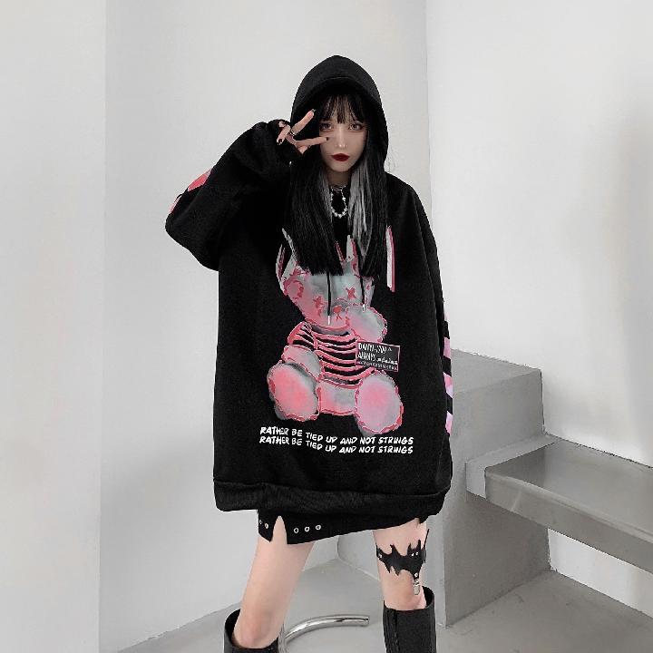 Gothic Anime Punk Hoodie Dark Tiger