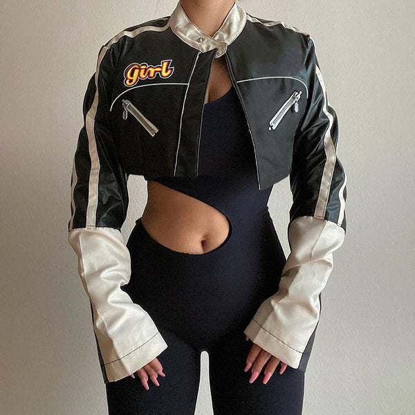 Cropped Punk Style Jacket Dark Tiger
