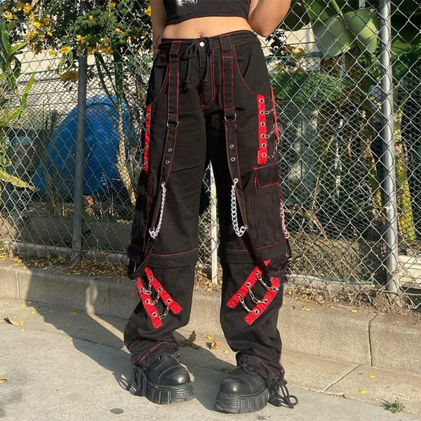 Punk Gothic Cargo Pants Dark Tiger