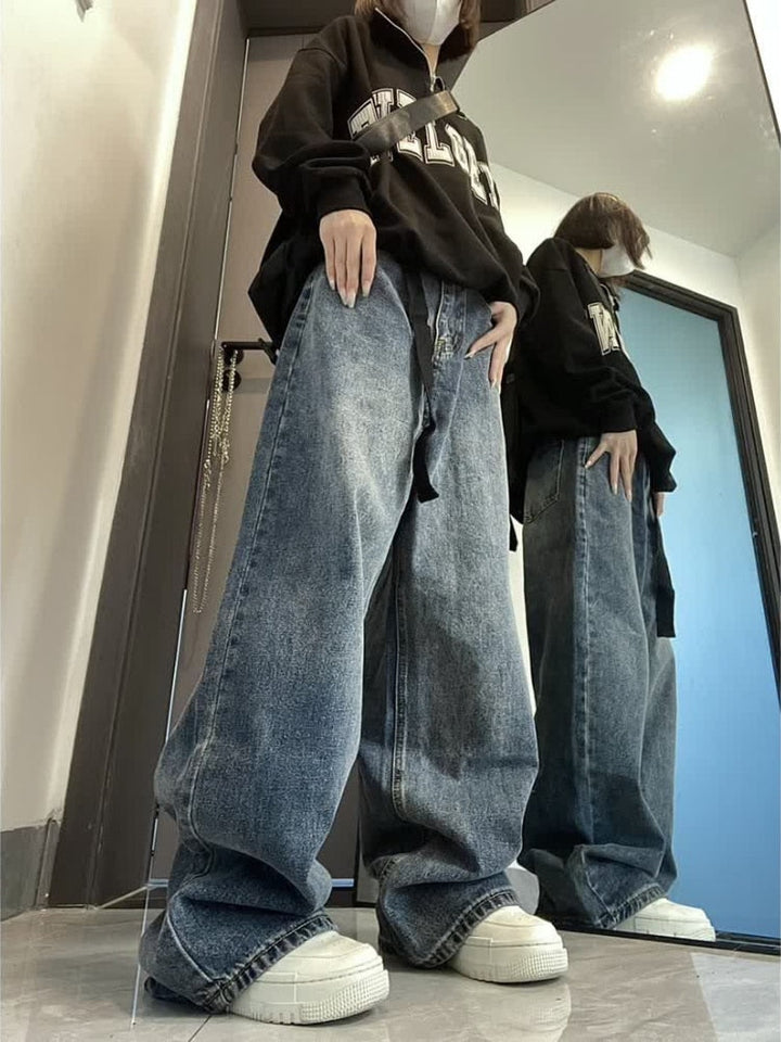 Y2k Baggy Vintage Jeans Dark Tiger