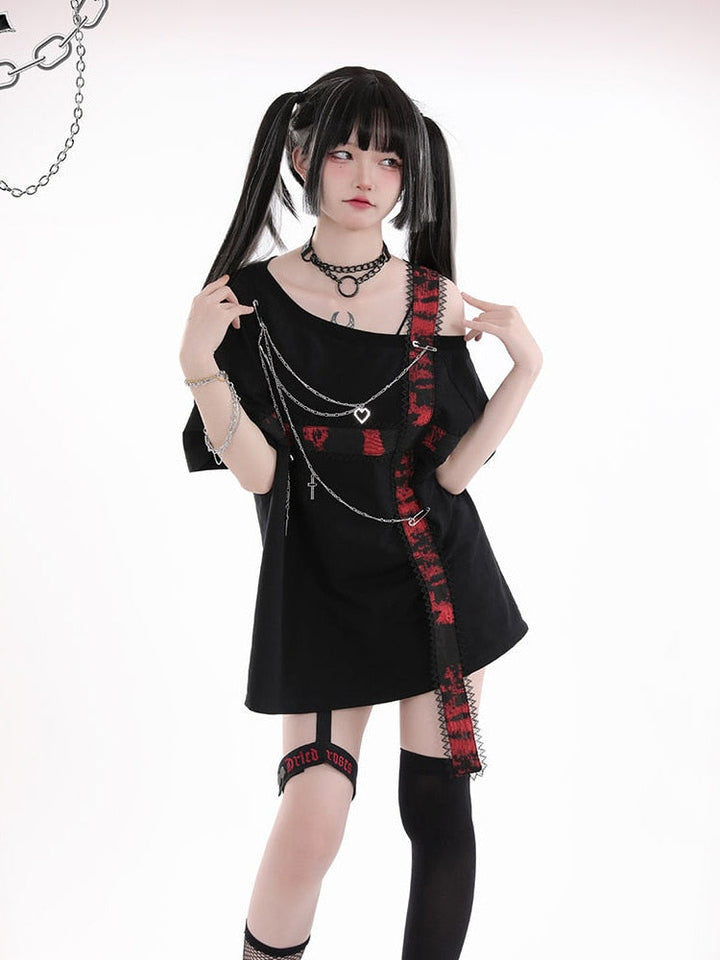 Y2K Aesthetic Grunge T-Shirt Dark Tiger
