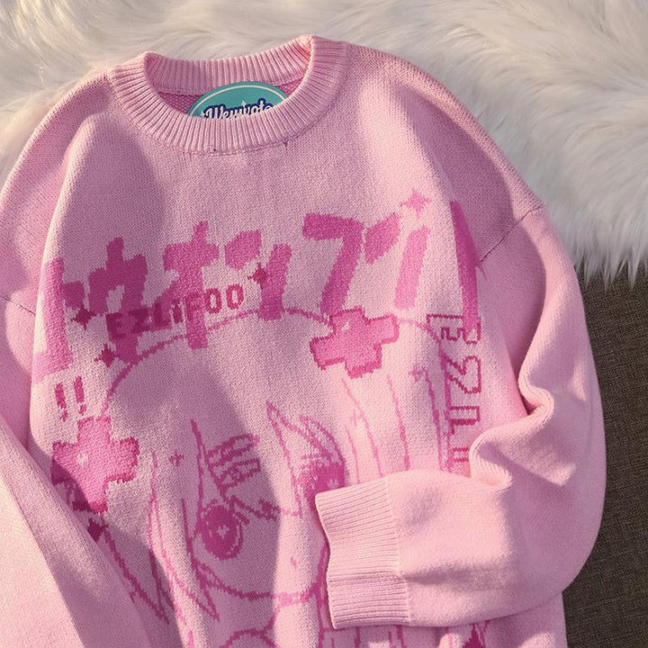 Harajuku Anime Sweater Dark Tiger