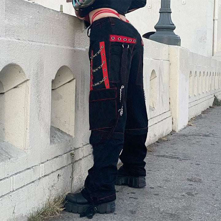 Punk Gothic Cargo Pants Dark Tiger