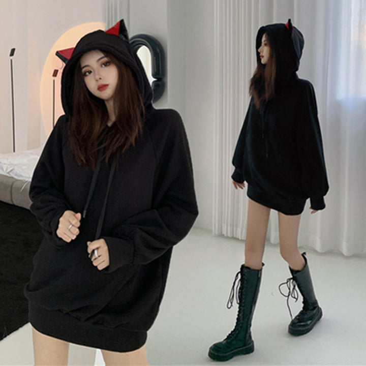 Gothic Devil Cat Ears Hoodie Dark Tiger