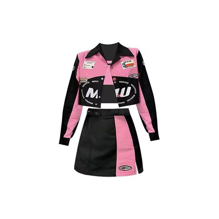 Y2K Aesthetic Jacket & Skirt Dark Tiger