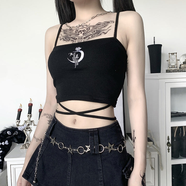 Gothic Aesthetic Crop Top Dark Tiger