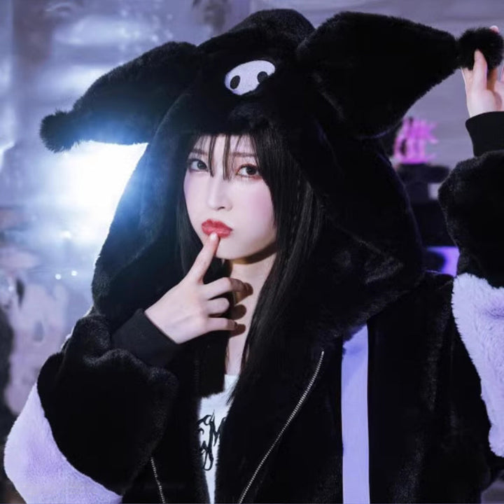 Kawaii Harajuku Hooded Jacket Dark Tiger