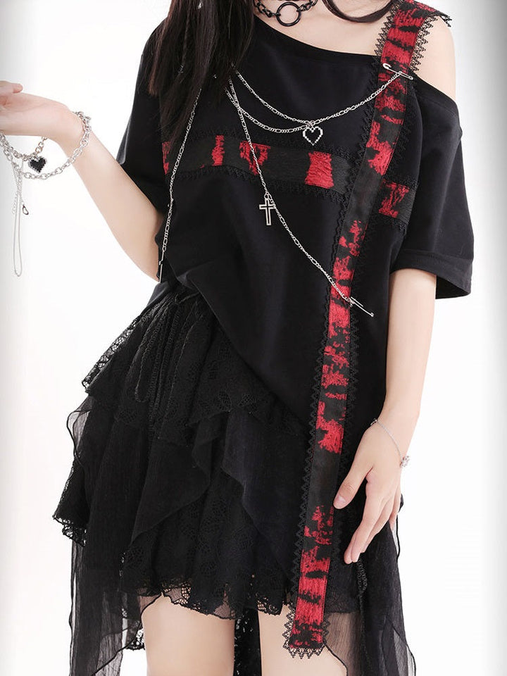 Y2K Aesthetic Grunge T-Shirt Dark Tiger