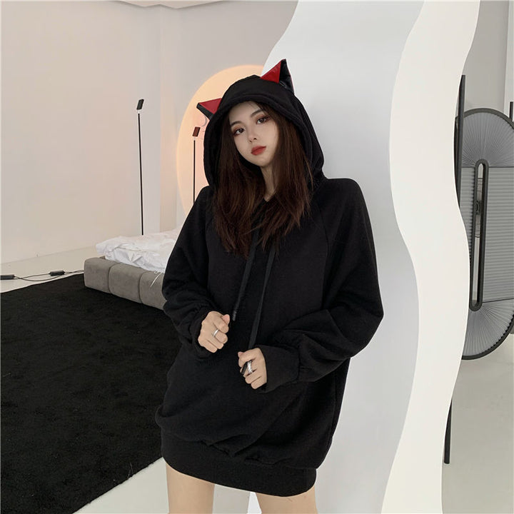 Gothic Devil Cat Ears Hoodie Dark Tiger