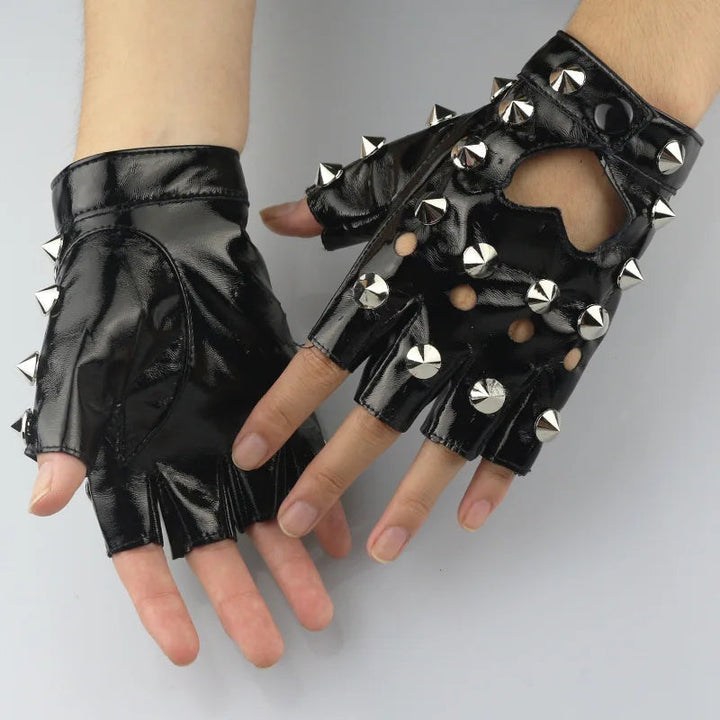 Leather Half Finger Gloves Dark Tiger