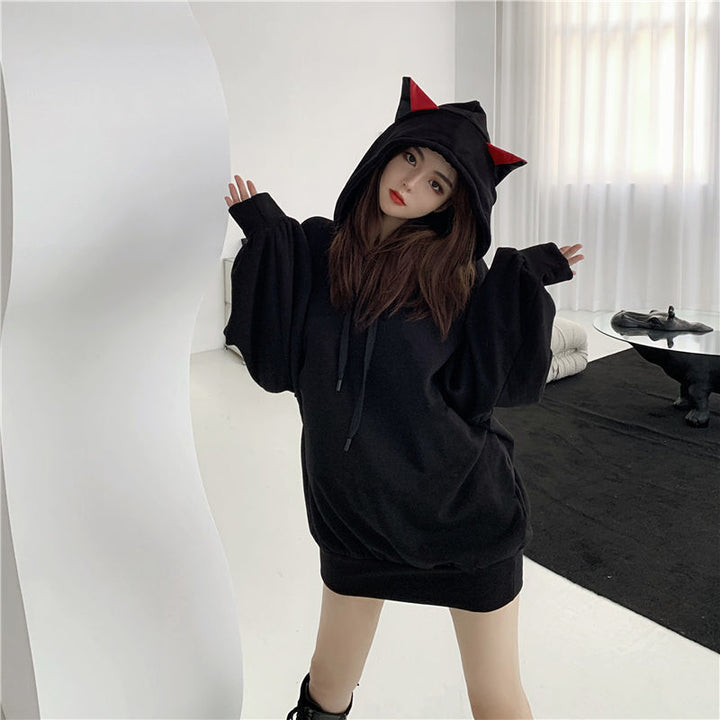 Gothic Devil Cat Ears Hoodie Dark Tiger