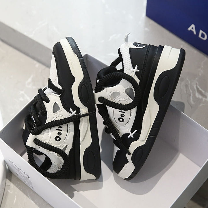 Korean Aesthetic Platform Sneakers Dark Tiger