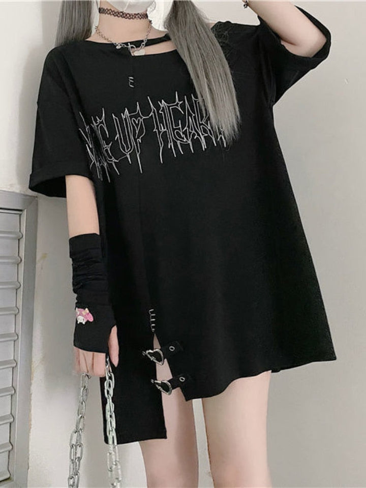 Punk Off Shoulder T-shirt Dark Tiger