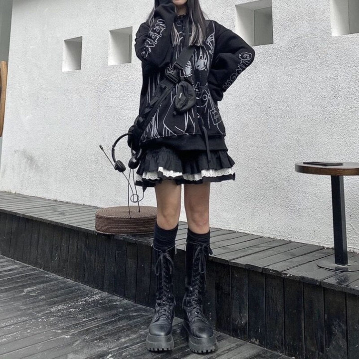 Japanese Gothic Style Skirt Dark Tiger