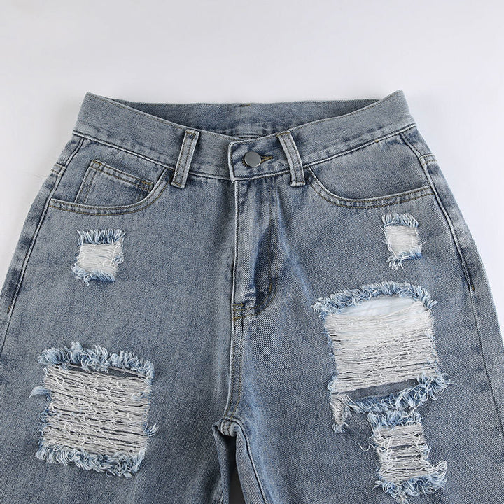 Straight Ripped Jeans Dark Tiger