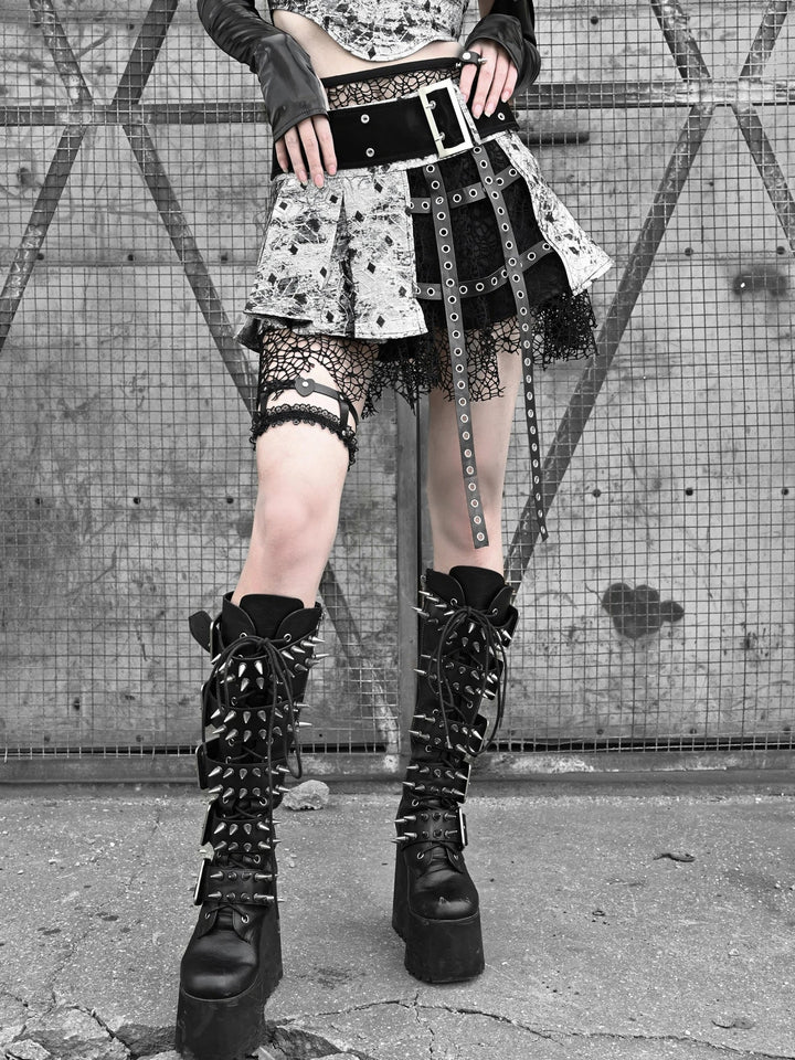 Aesthetic Gothic Outfit Set - Top & Skirt Dark Tiger