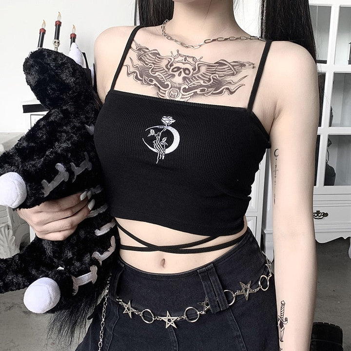 Gothic Aesthetic Crop Top Dark Tiger