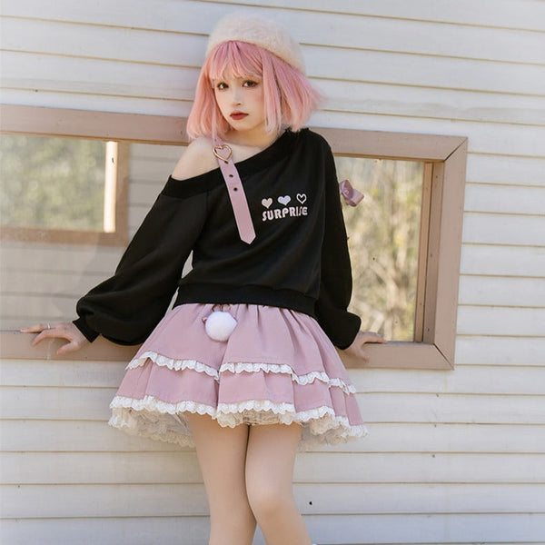 Pastel Goth Heart Sweater Dark Tiger