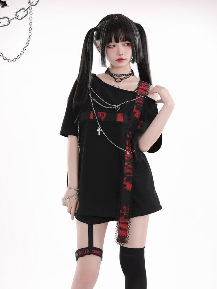 Y2K Aesthetic Grunge T-Shirt Dark Tiger