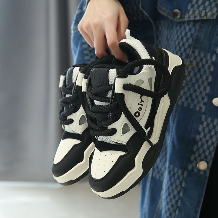 Korean Aesthetic Platform Sneakers Dark Tiger