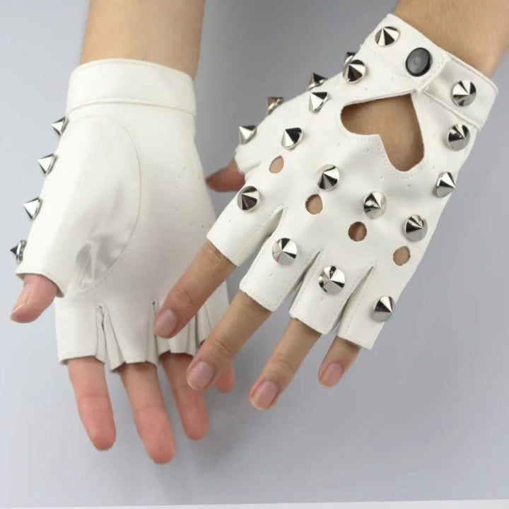 Leather Half Finger Gloves Dark Tiger