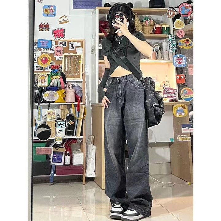 Korean Oversized Jeans Dark Tiger