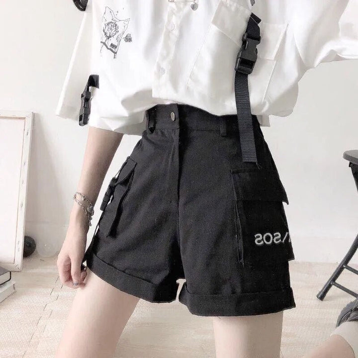 Korean Fashion Outfit Set - Top & Shorts Dark Tiger