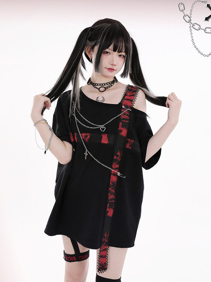 Y2K Aesthetic Grunge T-Shirt Dark Tiger