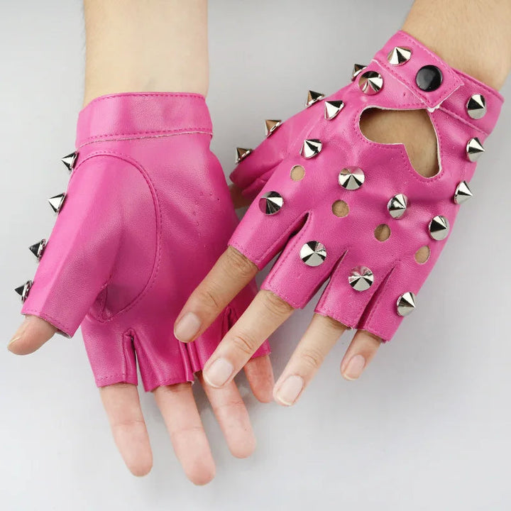 Leather Half Finger Gloves Dark Tiger